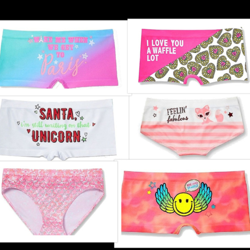 NWT Justice Girls 6 Pr Panties 8/10 Bikini Shortie